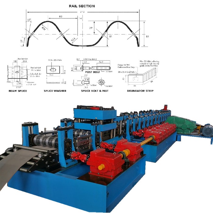 中拓公路高速護(hù)欄輥壓成型機(jī)W梁設(shè)備